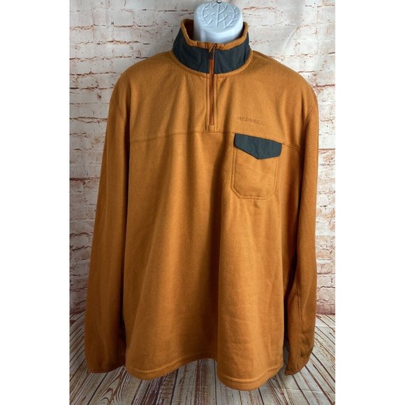 Merrell Flux Lightweight 1/4 Zip Pullover Fleece Size XL Sweatshirt Burnish - Picture 2 of 6